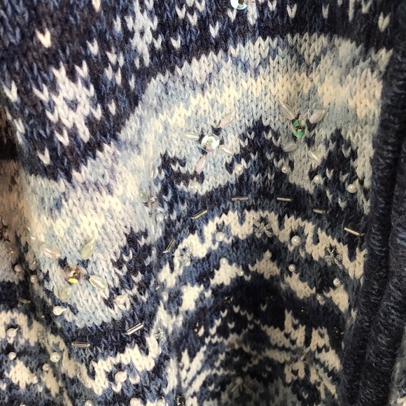 Hand Knit Ms.Lee Christmas holidays cardigan Sz L - Picture 2 of 8